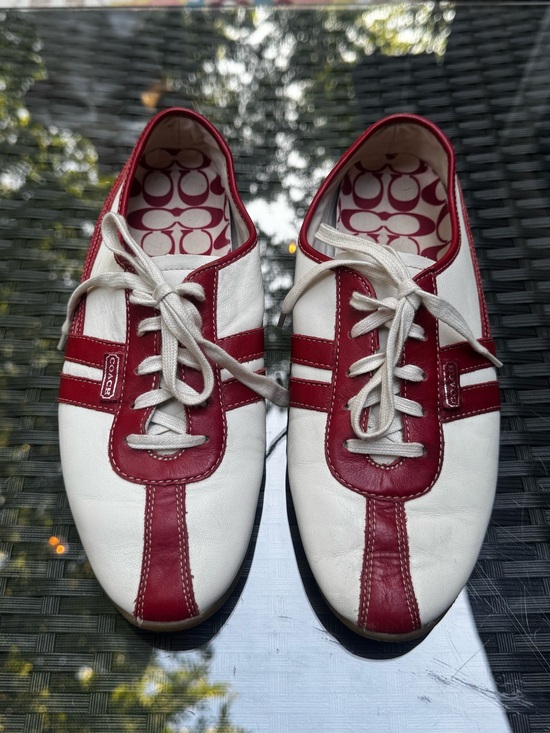 Coach Shoes - Vintage Coach Ellie P506 Red & White Womens Sneakers